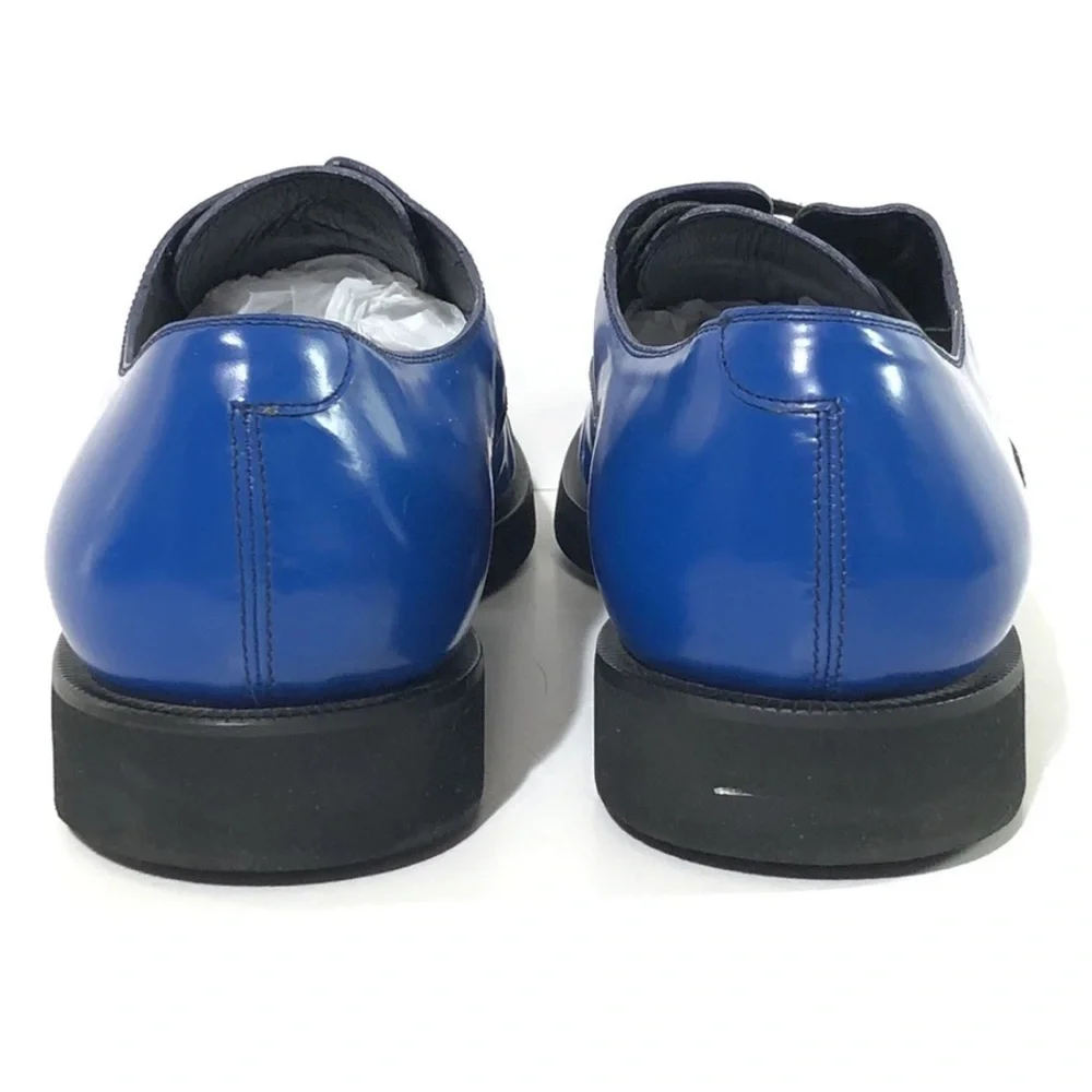 Gucci Men’s Blue Leather Cap Toe Oxford Dress Shoes Made in Italy